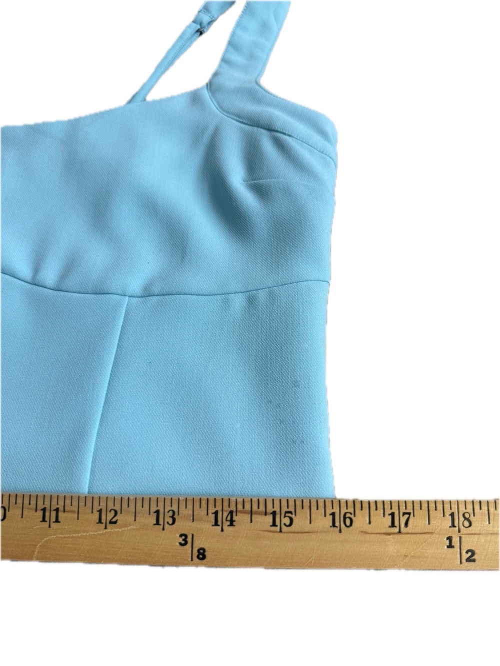 Abercrombie & Fitch Sky Blue Cropped Tank, Smocking Back With Zipper on Side - Picture 11 of 12